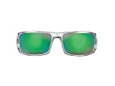 Flying Fisherman Morocco Polarized Sunglasses Crystal Frame/Amber Green Mirror Lens