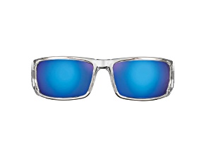 Flying Fisherman Morocco Polarized Sunglasses Crystal Frame/Smoke Blue Mirror Lens