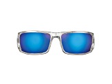 Flying Fisherman Morocco Polarized Sunglasses Crystal Frame/Smoke Blue Mirror Lens