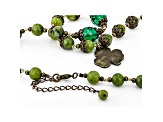 Artisan Collection of Ireland™ Connemara Marble With Green Crystal Shamrock 20" Necklace.
