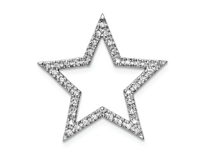 Rhodium Over 14k White Gold Large Diamond Star Chain Slide Pendant