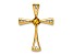 14k Yellow Gold Citrine and Diamond Cross chain slide