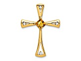 14k Yellow Gold Citrine and Diamond Cross chain slide