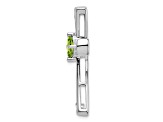 Rhodium Over 14k White Gold Peridot and Diamond Cross chain slide