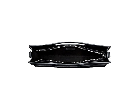 Fendi Logo 2-Way Smooth Black Leather Small Tote Bag
