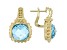 Judith Ripka 9ctw Sky Blue Spinel 14k Gold Clad Drop Earrings