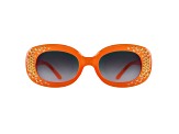 Orange Crystal Oval Frame Sunglasses