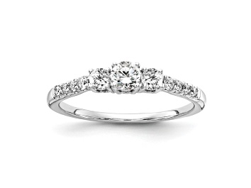 Picture of Rhodium Over 14K White Gold Lab Grown Diamond SI1/SI2, G H I, 3-Stone Engagement Ring