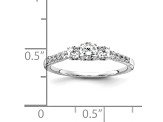 Rhodium Over 14K White Gold Lab Grown Diamond SI1/SI2, G H I, 3-Stone Engagement Ring