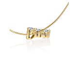 White Cubic Zirconia 14k Yellow Gold Pendant With Chain 0.20ctw