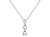 White Cubic Zirconia 14k White Gold Pendant With Chain 0.20ctw
