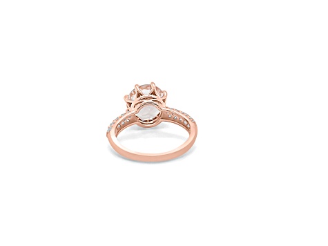 10mm Round Morganite 18K Rose Gold Over Sterling Silver Ring, 3.49ctw