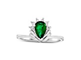 0.80ctw Emerald and Diamond Ring in 14k White Gold