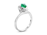0.80ctw Emerald and Diamond Ring in 14k White Gold