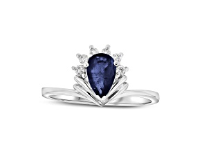 0.80ctw Sapphire and Diamond Ring in 14k White Gold