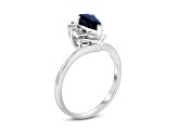 0.80ctw Sapphire and Diamond Ring in 14k White Gold