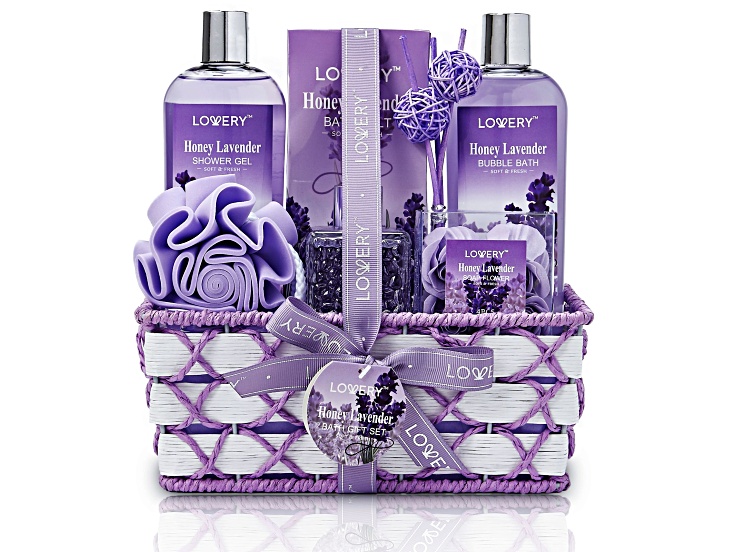 Lovery Bath And Body Gift Set- Honey Lavender Scent - 13pc set