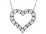 White Lab-Grown Diamond 14kt White Gold Heart Necklace 1.00ctw