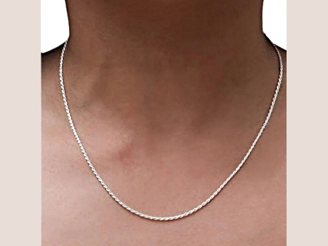 Sterling Silver Rope 1MM Chain Necklace - 18"