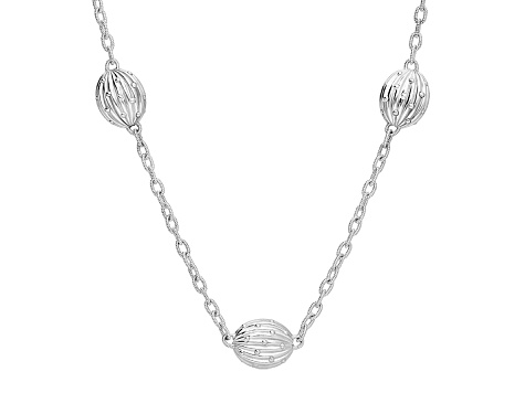 Judith Ripka "Ballroom" Bella Luce® Diamond Simulant Rhodium Over Sterling Silver Station Necklace
