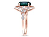3.50ctw Lab Created Emerald and White Diamond 10k Rose Gold Ring