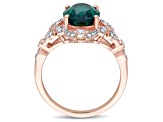 3.50ctw Lab Created Emerald and White Diamond 10k Rose Gold Ring