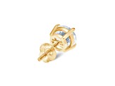 White Cubic Zirconia 14k Yellow Gold Studs With Velvet Gift Box 1.50ctw