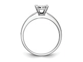 Rhodium Over 14K White Gold Diamond Cluster Engagement Ring 0.72ctw