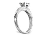 Rhodium Over 14K White Gold Diamond Cluster Engagement Ring 0.72ctw