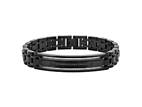 Ion-Plated Black Stainless Steel and 0.10ctw Black Diamond Bracelet