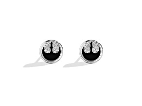 Star Wars™ Fine JewelryTHE REBEL WOMEN'S EARRINGS 1/10 CT.TW. White Diamonds and Black Onyx Silver