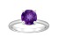 8mm Round Amethyst With Diamond Accents Rhodium Over Sterling Silver Hidden Halo Ring