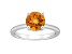 8mm Round Citrine With Diamond Accents Rhodium Over Sterling Silver Hidden Halo Ring