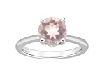 8mm Round Rose Quartz With Diamond Accents Rhodium Over Sterling Silver Hidden Halo Ring