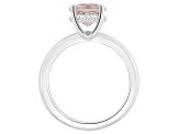 8mm Round Rose Quartz With Diamond Accents Rhodium Over Sterling Silver Hidden Halo Ring