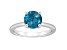 8mm Round London Blue Topaz With Diamond Accents Rhodium Over Sterling Silver Hidden Halo Ring