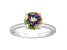 8mm Round Mystic Topaz With Diamond Accents Rhodium Over Sterling Silver Hidden Halo Ring