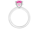 8mm Round Pink Topaz With Diamond Accents Rhodium Over Sterling Silver Hidden Halo Ring
