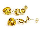 Yellow Citrine 14K Yellow Gold Dangle Earrings 10.23ctw