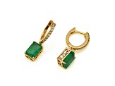 3.01 Ctw Emerald with 0.14 Ctw Diamond Earring in 14K YG