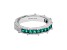 Judith Ripka 0.75ctw Green Emerald Simulant Rhodium Over Sterling Silver Estate Style Band Ring