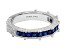 Judith Ripka 0.75ctw Blue Sapphire Simulant Rhodium Over Sterling Silver Estate Style Band Ring