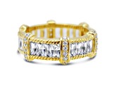 Judith Ripka 5.93ctw Baguette Bella Luce Diamond Simulant 14k Gold Clad Ring