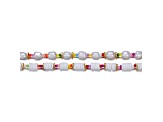 Kids 14k Gold Plated over Brass with Multi Color Beads with Freshwater Pearls Necklace