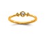 14K Yellow Gold Petite Beaded Edge Cushion Diamond Ring 0.10ctw