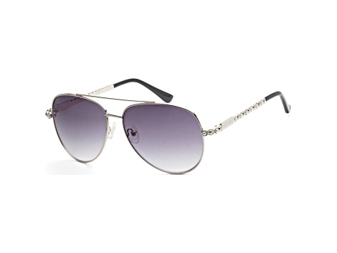 Guess Women's 59 mm Shiny Light Nickeltin Sunglasses