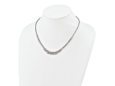 Rhodium Over Sterling Silver Polished Fancy Cubic Zirconia Necklace