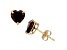Garnet Heart Shape 10K Yellow Gold Stud Earrings, 1.2ctw