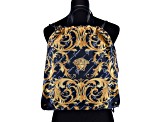 Versace Black Nylon Barocco Signature Print Drawstring Backpack
