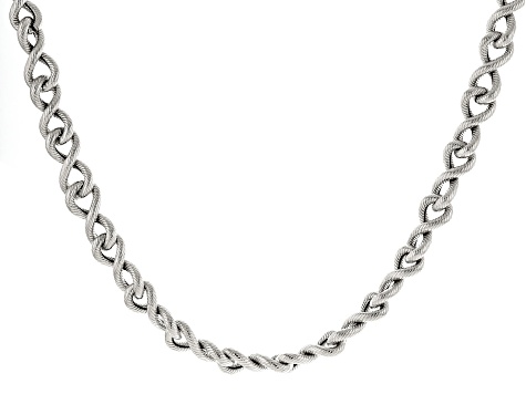 Judith Ripka Rhodium Over Sterling Silver Verona 18" Infinity Link Necklace